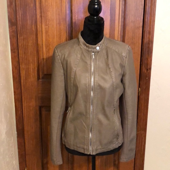 The Limited Jackets & Blazers - THE LIMITED Tan Faux Distressed Leather coat